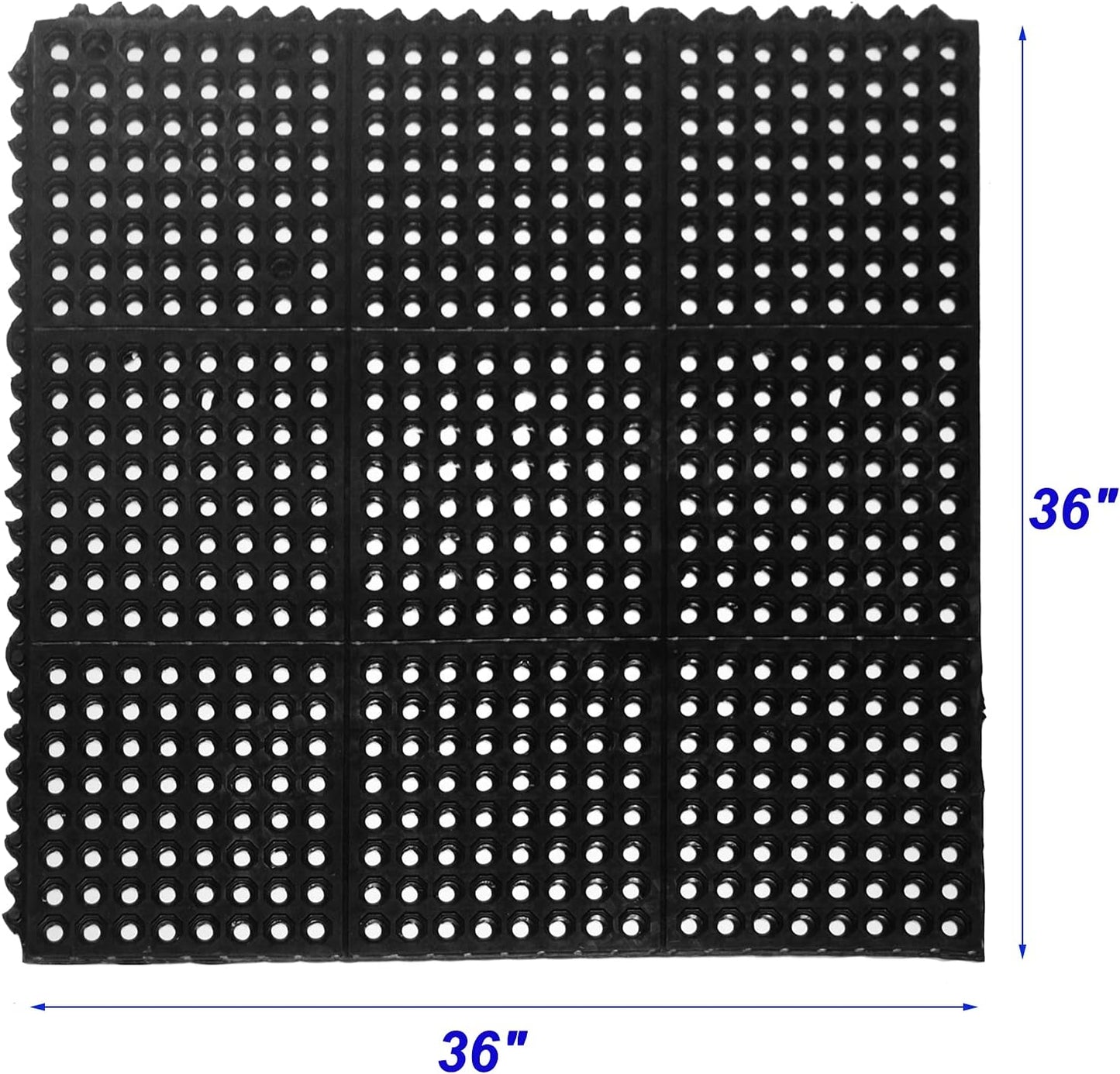 Interlocking Rubber Matting With Holes Bar Garage Shed Tack Room Mats